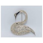 Λευκόχρυση Καρφίτσα 18Κ "Κύκνος"
